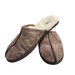 UGG Scuff Slippers Mens Sheepskin Fur Suede Leather Slip-on Mules‎ Sz 12